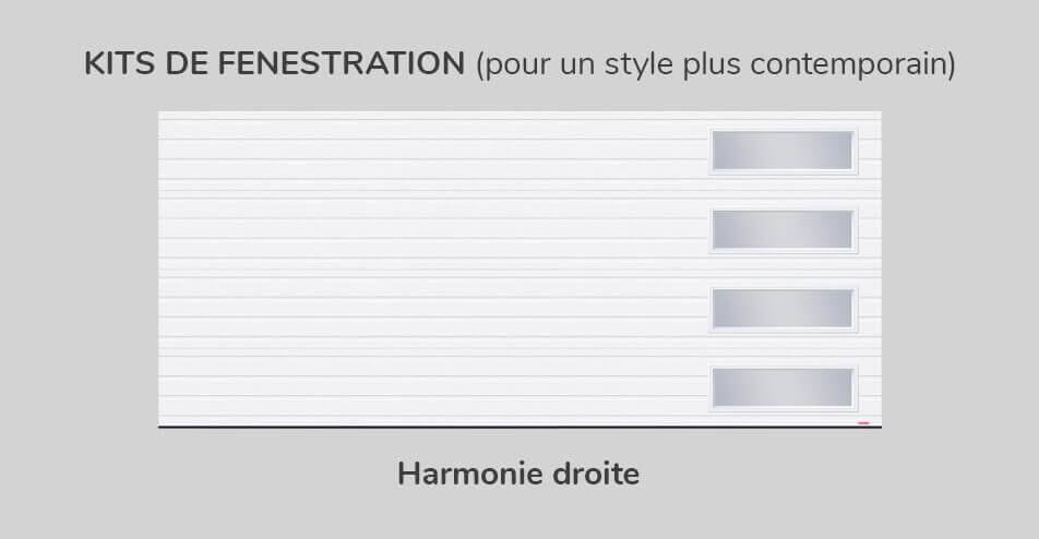 Kit de Fenestration Rainuré 16' x 7', Harmonie Droite